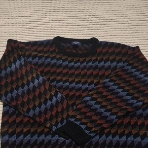 Dockers Men's Argyle Crewneck Sweater - Black, Blue, Brown